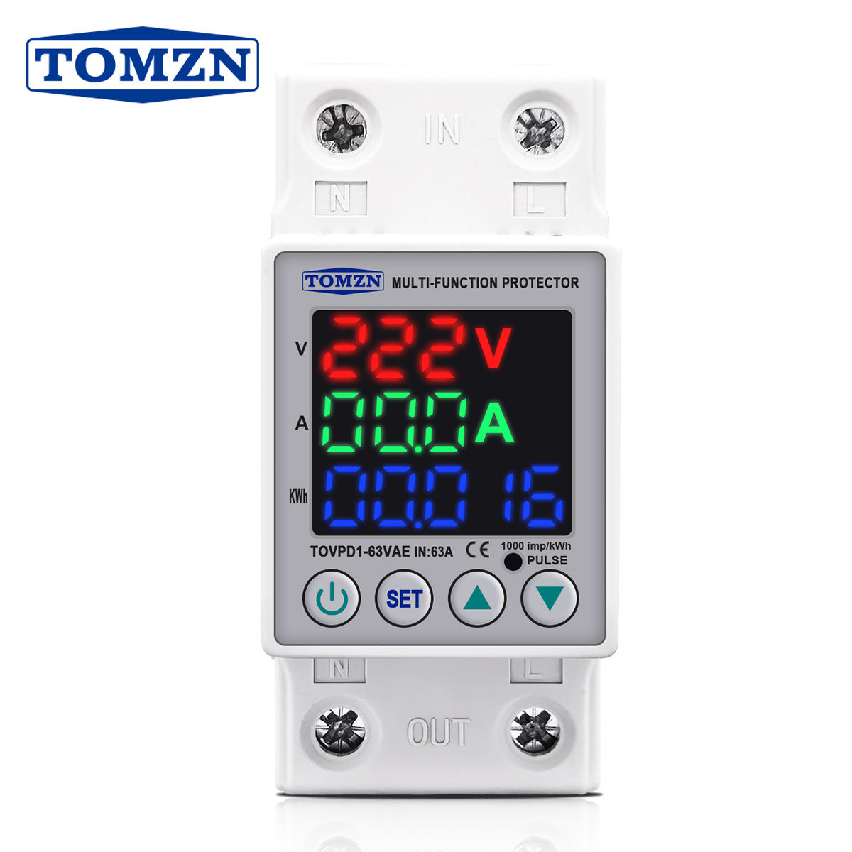 TOMZN 2P Voltage Protector 63A (AC230V) – Best Voltage Protection in Bangladesh